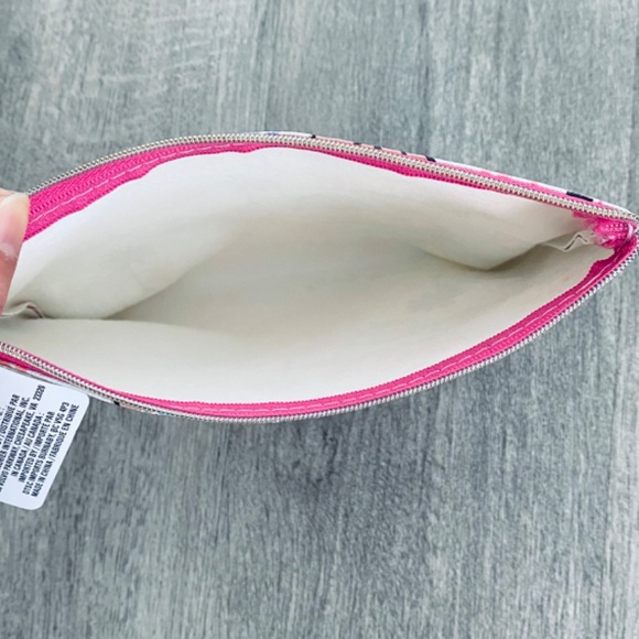 Blue Cosmetic Bag Pattern on Both Sides with Gold Zipper - Picture 3 of 5